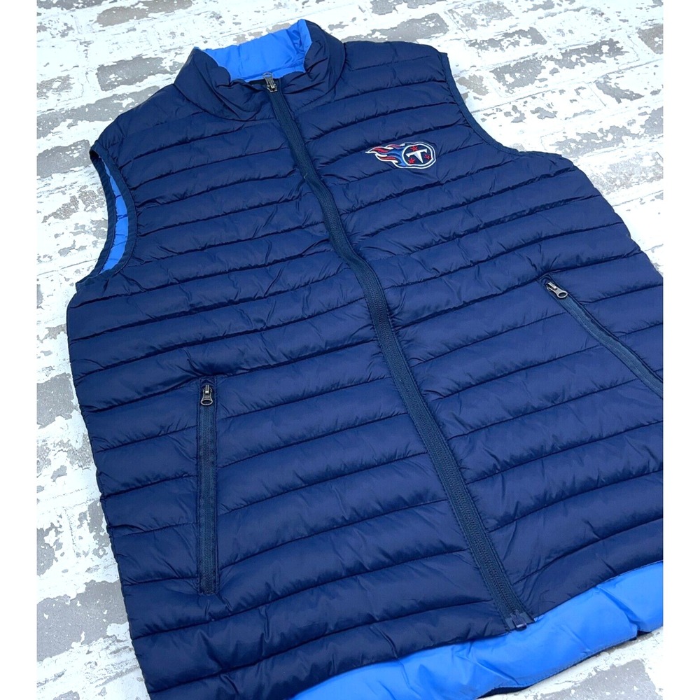 Tennessee Titans Puffer Jacket Vest Men Medium Blue Performance NFL Football - Picture 3 of 9